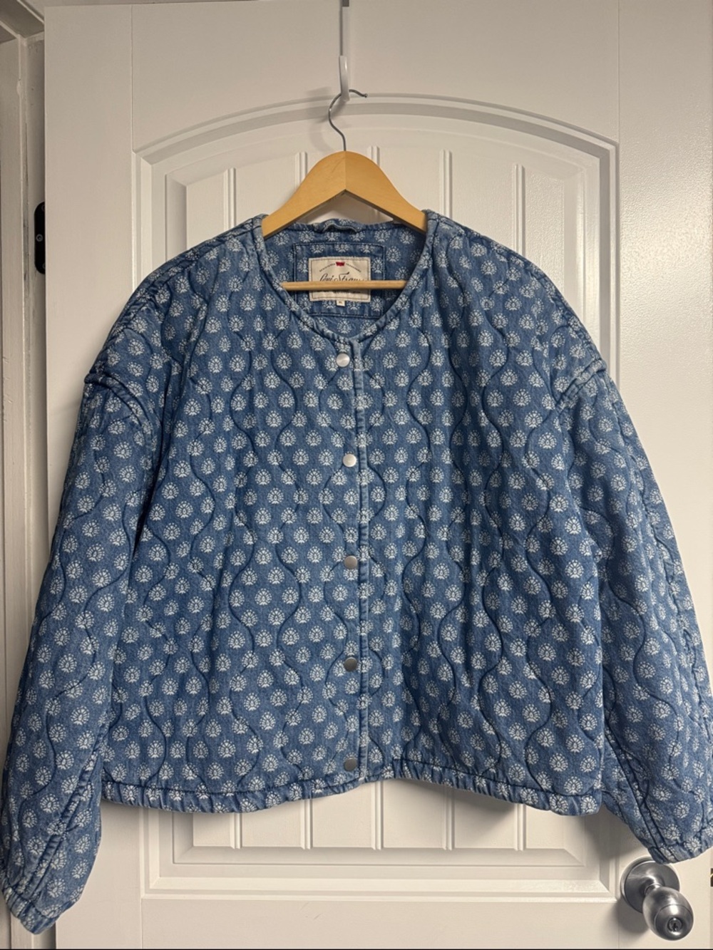Levi's Blue Denim Jacket with White Floral Print